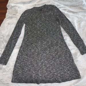 Topshop: Grey ribbed long sleeve sweater dress.